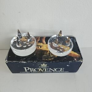 Provence Set of 2 Crystal Cheese Grips Royal Krona Sweden Charcuterie #9031